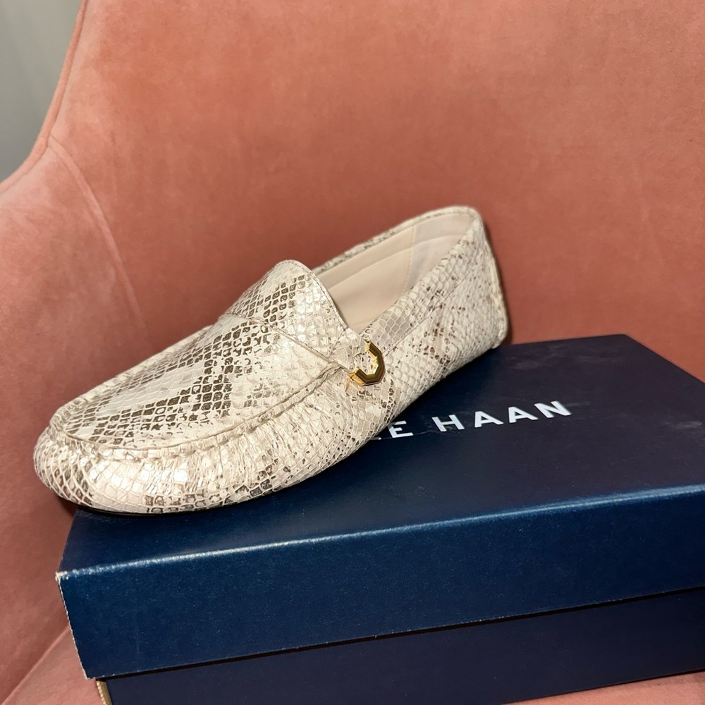 Cole Haan snake skin loafers